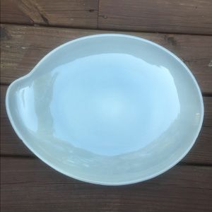 Vintage 1960s gray pottery serving platter antique